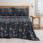 Great Bay Home Noel Flanel Çarşaf Seti İkiz Boy -%100 Türk Pamuğu, Çift Fırçalanmış, Kışlık Çarşaf - Ultra Yumuşak, Rahat, 3 Parça Noel Nevresim Takımı (Fındıkkıran)