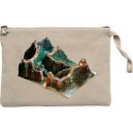 Great Wall Of China View Book Krem Clutch Astarlı Cüzdan / El Çantası - 25x18cm