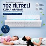 GreaTech Evrensel Toz Filtreli Klima Aparatı 8 Filtreli Çelik Tutaçlı Hava Yönlendirici Split Tipi Siperlik - 100 cm