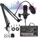 GreaTech Profesyonel Podcast Mikrofon ve Ses Katı Seti Stüdyo Yayıncı Condenser Tiktok Youtube Dj Ekipmanı - Siyah