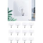 Greathings 12 Adet Kendinden Yapışkanlı Şeffaf Askı Banyo Mutfak Dolap Askısı 6x6 cm - 6*6 cm