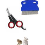 Greathings 2li Set Kedi Köpek Siyah Renk Tırnak Makası ve Kedi Köpek Bit ve Pire Tarağı - Pire Savar 6 x 6 cm