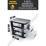 Greathings 3 Katlı Plastik Çekmeceli Çok Amaçlı Düzenleyici Organizer Malzeme Kutusu Takı Hobi Takım Çantası