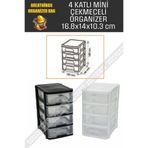 Greathings 4 Katlı Mini Plastik Çekmeceli Düzenleyici Organizer Malzeme Kutusu Takı Hobi Takım Çantası