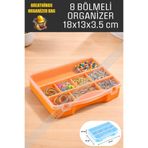 Greathings 8 Bölmeli Şeffaf Kapaklı , Düzenleyici Organizer Malzeme Kutusu Hobi El Aleti Çivi Vida Çantası