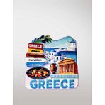 Greece (Yunanistan) Temalı Kabartmalı Polyester Magnet Buzdolabı Süsü – 6 cm x 6,5 cm (kod:1081)