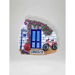 Greece ( Yunanistan) Temalı Kabartmalı Polyester Magnet Buzdolabı Süsü 6,5Cm X 6Cm