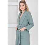 Green Black Afra Yeşil Pike Kadın Bornoz