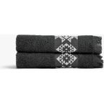 Green Black Hereke Heritage Serisi 2’li Havlu Seti Krem Bordürlü Antrasit - 50 x 80 cm - Krem - Antrasit