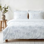 Green Black Lavena Kır Çiçekleri Çift Kişilik %100 Ege Pamuğu Nevresim Takımı - Çarşaflı - 4 Yastıklı Krem-Lila - Krem - Lila - 200 x 220 cm