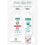 Green Clean Sports Çamaşır Deterjanı, Çamaşır Suyu 1000 ml ve Pamuk Çubuğu