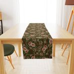 Green Daisy Runner-TR125, 140x45cm (İnce Keten, Uluslararası Yıkama Ve Solmama Sertifikası)