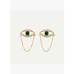 Green Eyes Küpe | 14 Ayar Altın