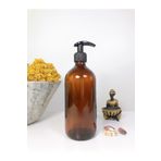 GREEN FLY DESİGN Amber Cam Şişe 500 Ml Siyah Pompa