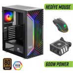 Green Griffin G3 Plus Argb Gaming Bilgisayar Kasası (4×120MM Fan + Tempered Cam) – 600W 80+ Bronze Psu Dahil