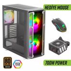 Green Griffin G6 Argb Gaming Bilgisayar Kasası (2×200MM + 1×120MM Fan, Type-C, Kumandalı) – 700W 80+ Bronze Psu Dahil