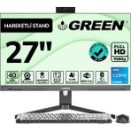 GREEN GT27 Intel Core i5 12400 İşlemci 8GB DDR4 Ram 512Gb M2 Ssd 27" Fhd Freedos Siyah All In One Bilgisayar