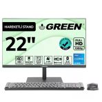 GREEN GX622 Intel Core i5 12400 İşlemci 16GB DDR4 Ram 512Gb M2 Ssd 22" Fhd Freedos Siyah All In One Bilgisayar