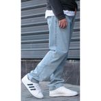 green poll Erkek Baggy Rahat Kesim Pantolon Buz Mavisi