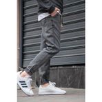 green poll Erkek Jogger Kot Pantolon – Gri, Lastikli Bel & Paça, Yıkamalı Denim