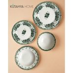 Green Romance 24 Parça Desenli Porselen Yemek Takımı – Şık Sofra Seti Yeşil Vintage