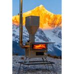 GREEN STOVE Hori 5 ile hepsi Bir Arada ister Odun yak ister pelet yak, Yerçekimi Beslemeli Yatay Ateş gücü, Açık Hava Kampları için Kuzuneli Soba, pelet sobası, Odun sobası, çadır sobası.