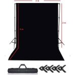 Greenbox black screen siyah fon perde (2x3m) FON STANDI 4 adet fon mandalı