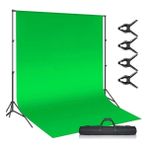 Greenbox Chromakey-Green Screen Yeşil Fon Perde 3X4M + Fon Standı 2x8 Metre + 4 Mandal