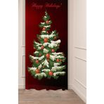 GREENDECOR (1468) Yılbaşı Ağacı New Year Yeni Yıl Happy Holidays Christmas Tree Noel Ağacı Desenli Baskılı Fon Perde Pembe 140 x 270