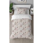 Greendecor Çiçekler Anadolu Motif Desen Baskılı Özel Tasarım Çarşafsız Tek Kişilik Sade Tarz Şık Nevresim Takım - Bej - 160 x 220 cm