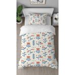 Greendecor Çiçekler Anadolu Motif Desen Baskılı Özel Tasarım Çarşafsız Tek Kişilik Sade Tarz Şık Nevresim Takım - Ekru - 160 x 220 cm