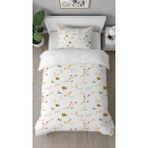 Greendecor Çiçekler Sade Beyaz Desenli Baskılı Özel Tasarımlı Çarşafsız Tek Kişilik Tarz Şık Nevresim Takımı - 160 x 220 cm
