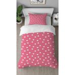Greendecor Çiçekler Yaprak Desenli Dijital Baskılı Özel Tasarım Çarşafsız Şık Tek Kişilik Nevresim Takımı - Pembe - 160 x 220 cm
