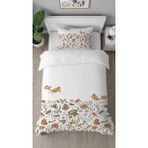 Greendecor Çiçekler Yaprak Desenli Dijital Baskılı Özel Tasarım Çarşafsız Şık Tek Kişilik Nevresim Takımı - Renkli - 160 x 220 cm