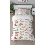Greendecor Kelebek Bant Desenli Dijital Baskılı Özel Tasarımlı Çarşafsız Tek Kişilik Şık Nevresim Takımı - Renkli - 160 x 220 cm