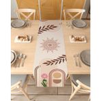 Greendecor Mandala Çiçek Desenli Şık Özel Tasarım Runner Dijital Baskılı Dekoratif Masa Örtüsü Ev Dekorasyonu - Bordo - 40 x 150 cm