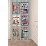 Greendecor Miami Florida Brooklyn Colorado Texas Boston Tasarımlı Dijital Baskılı (Tek Kanat) Modern Fon Perde - Gri - 135 x 260 cm