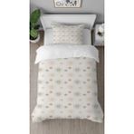 Greendecor Papatya Çiçek Desenli Baskılı Özel Tasarımlı Çarşafsız Tek Kişilik Tarz Şık Nevresim Takımı - Bej - 160 x 220 cm