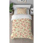 Greendecor Papatya Çiçek Desenli Baskılı Özel Tasarımlı Çarşafsız Tek Kişilik Tarz Şık Nevresim Takımı - Beyaz - 160 x 220 cm