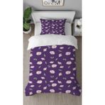 Greendecor Papatya Çiçek Desenli Baskılı Özel Tasarımlı Çarşafsız Tek Kişilik Tarz Şık Nevresim Takımı - Lacivert - 160 x 220 cm