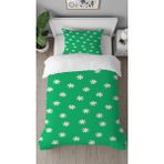 Greendecor Papatya Çiçek Desenli Baskılı Özel Tasarımlı Çarşafsız Tek Kişilik Tarz Şık Nevresim Takımı - Yeşil - 160 x 220 cm