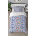 Greendecor Papatya Çiçek Yaprak Renkli Desenli Tasarımlı Dijital Baskılı Özel Tasarım Çarşafsız Nevresim Takımı - Turuncu - 160 x 220 cm