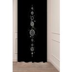 GREENDECOR Uzay Yıldız Ay Desenli Dijital Baskılı Fon Perde (Tek Kanat) Renkli Modern Tasarımlı Fon Perde SİYAH 140 x 200