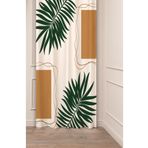 GREENDECOR Yaprak Bohem Desenli Dijital Baskılı Fon Perde (TEK KANAT) Modern Tasarımlı Bej Soft Renk Fon Perde BEJ 140 x 200