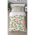 Greendecor Yapraklar Çiçek Bohem Desenli Baskılı Özel Tasarımlı Çarşafsız Tek Kişilik Tarz Şık Nevresim Takımı - Renkli - 160 x 220 cm
