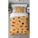 Greendecor Yapraklar Çiçek Sade Desenli Baskılı Özel Tasarımlı Çarşafsız Tek Kişilik Tarz Şık Nevresim Takımı - Renkli - 160 x 220 cm