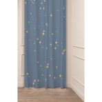 Greendecor Yıldız Gece Renkli Bohem Pastel Desenli Özel Tasarım Dijital Baskılı (Tek Kanat)Modern Şık Fon Perde - Gri - 135 x 250 cm