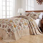 Greenland Home Andorra%100 Pamuk Geleneksel Yatak Örtüsü Seti - Jumbo Boy Ters Çevrilebilir Yorgan Seti, 3 Parça King/Cal King
