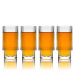 Greenline Goods Dalgalı İçecek Bardakları - 340 ml Modern Mutfak Cam Eşyası Seti. Düğünler, Kokteyller veya Modern Bar için Benzersiz Vintage Bardaklar - 4'lü Set