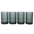 Greenline Goods Hobnail İçecek Bardakları - Gri 396 ml Kalın Modern Mutfak Züccaciye Seti - Benzersiz Vintage Kabarcık Kokteyller Veya Modern Bar - 4'lü Set - Masa Üstü için Eski Moda İçecek